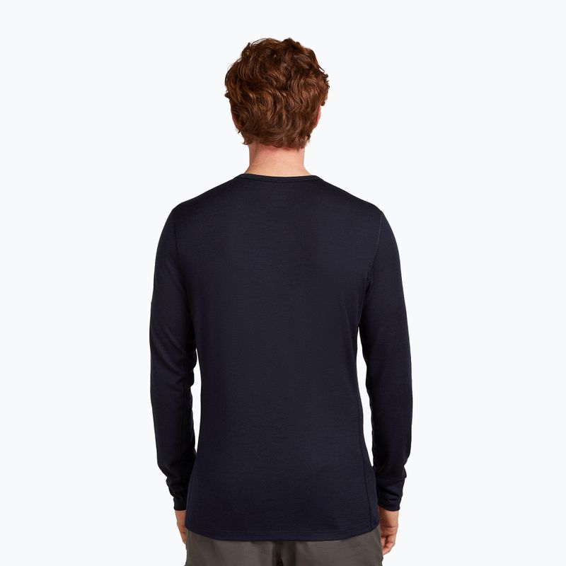 Herren Icebreaker Merino 200 Oasis Crewe Elevation Line midnight navy thermal longsleeve 3