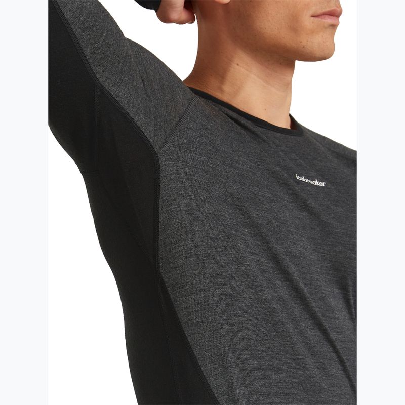 Thermo-Longsleeve Herren Icebreaker Merino 200 Oasis+ LS Crewe 0JI black/jet heather/undyed/cb 4