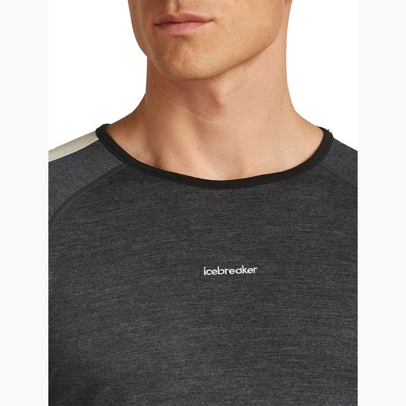 Herren Thermo-Langarmshirt Icebreaker Merino 200 Oasis+ LS Crewe 0JI schwarz/jet meliert/naturfarben/cb 5