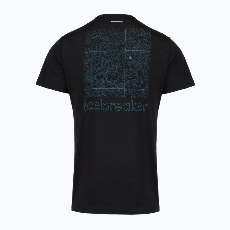 Herren-T-Shirt icebreaker Merino Blend 125 Cool-Lite Sphere Trail schwarz 2