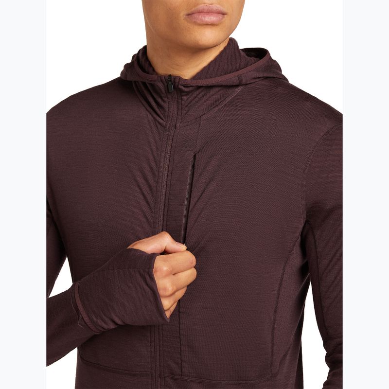 Icebreaker Merino 200 RealFleece Descender Zip Hoodie java trekking sweatshirt 7