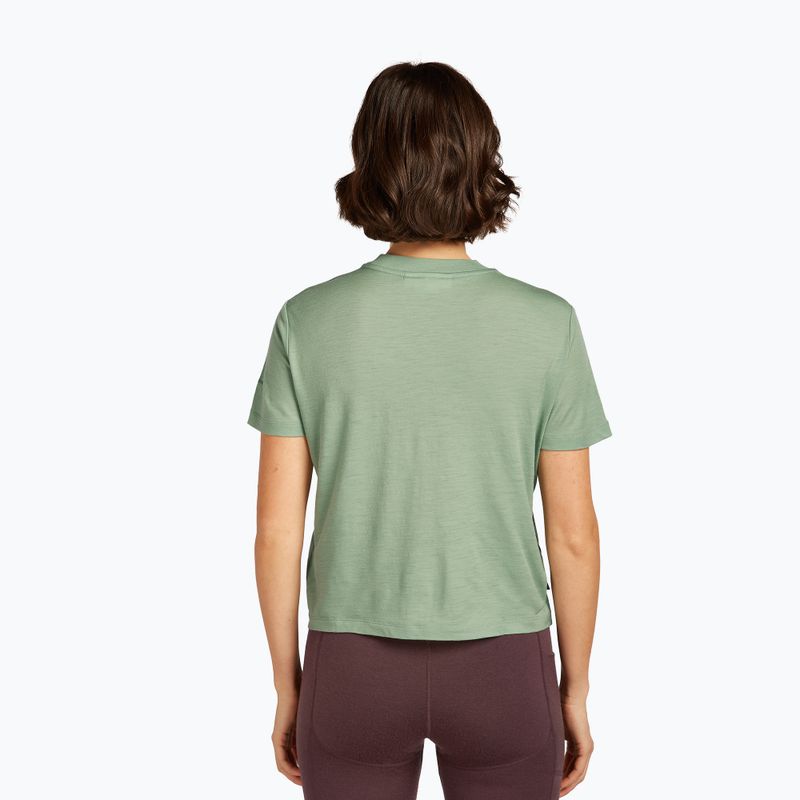 Damen T-Shirt icebreaker Merino 150 Tech Lite Crop The Climb seaglass 3