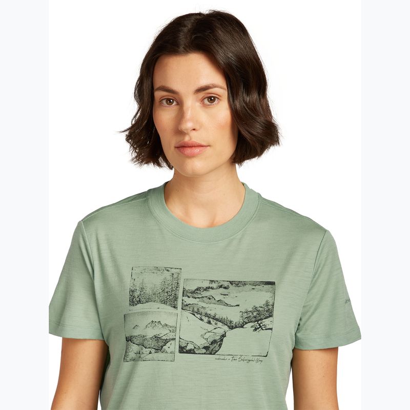 Damen T-Shirt icebreaker Merino 150 Tech Lite Crop The Climb seaglass 5