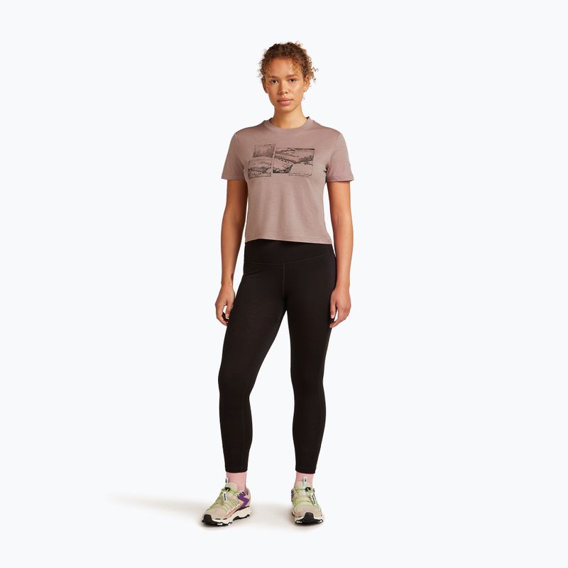 Damen T-Shirt icebreaker Merino 150 Tech Lite Crop The Climb summit 2