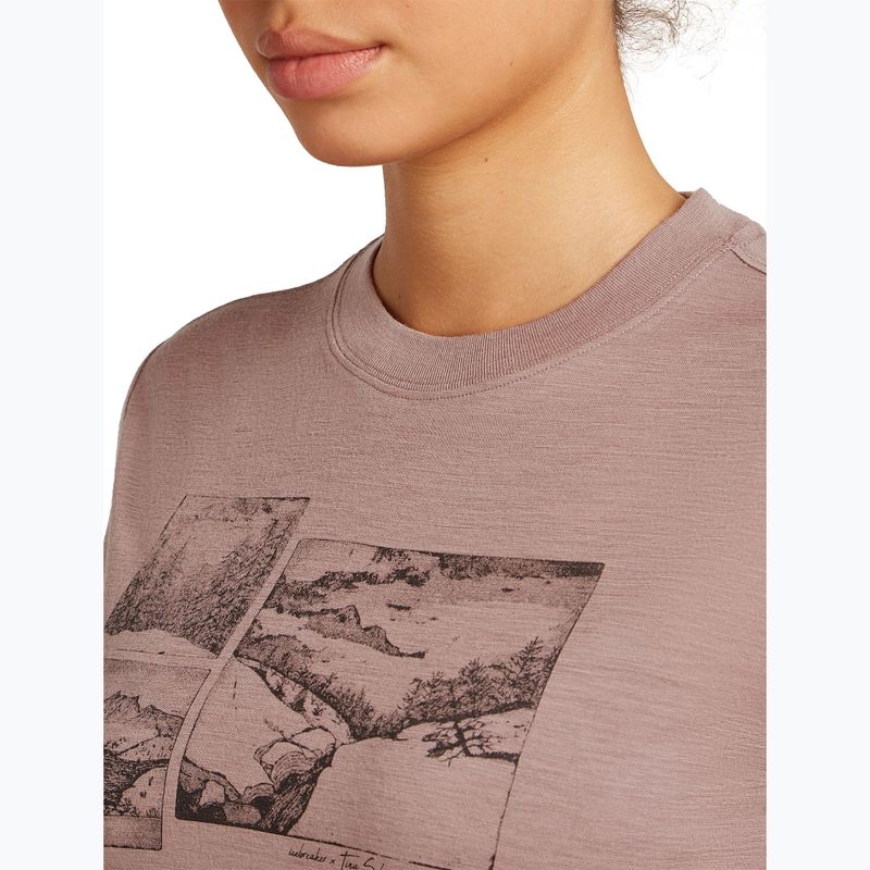 Damen T-Shirt icebreaker Merino 150 Tech Lite Crop The Climb summit 6
