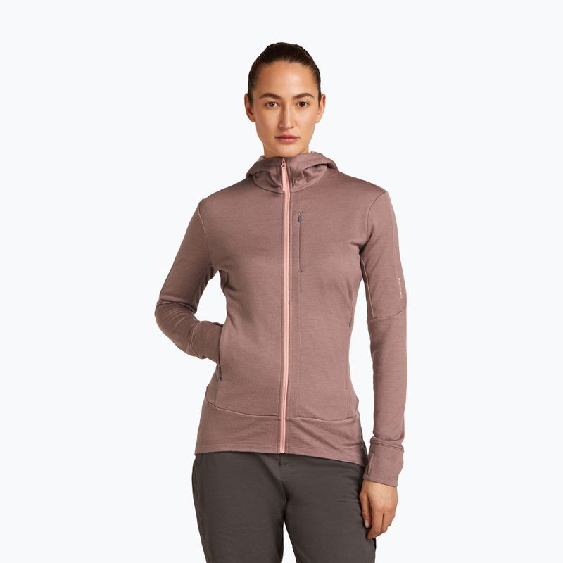 Hoodie Sweatshirt Damen icebreaker Merino 260 Quantum IV Zip Hoodie summit/blush