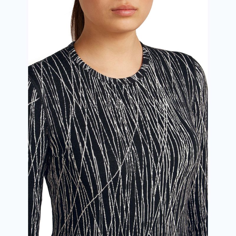 Damen Trekking-Longsleeve Icebreaker Merino 260 Tech Vertex Crewe Delta Lines AOP black/snow/j 5