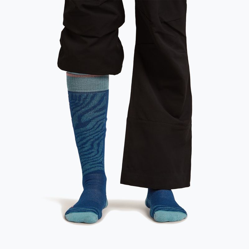 Skisocken Damen Icebreaker Merino Ski+ Light OTC Mountain Contour atlantis/hydro/acid pink 3