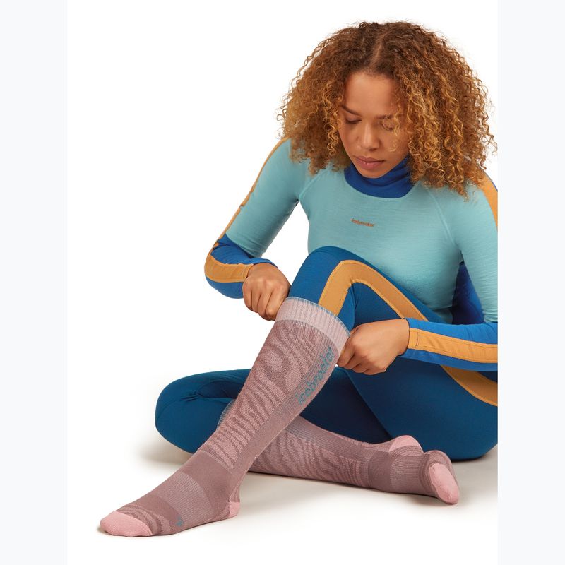 Skisocken Damen Icebreaker Merino Ski+ Light OTC Mountain Contour summit/blush/hydro 4