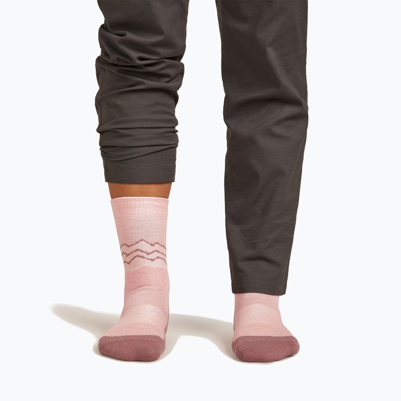 Socken Damen icebreaker Merino Hike+ Medium Crew Across the Peaks blush/summit/ecru heather 3