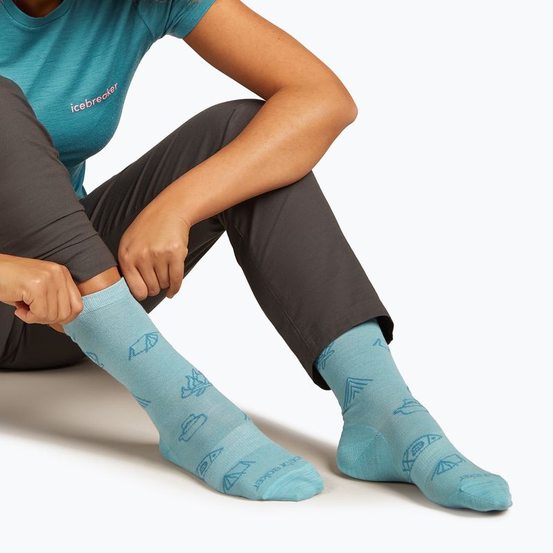 Icebreaker Damen-Socken Merino Ultralight Crew Camp Ess hydro/topaz 3