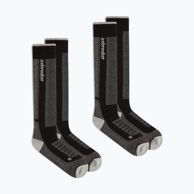 Herren-Skisocken Icebreaker Merino Ski+ Medium OTC 2 Pack black/ether/graphite