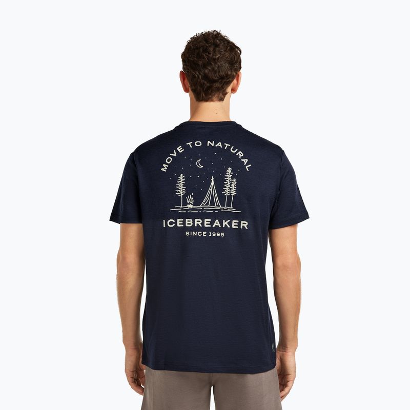 Herren T-Shirt icebreaker Merino 150 Tech Lite Peaceful Pass Tee midnight navy 3