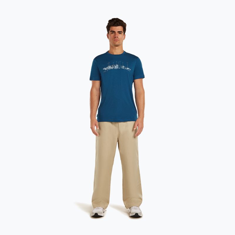 Herren T-Shirt icebreaker Merino 150 Tech Lite The Peaks atlantis 2