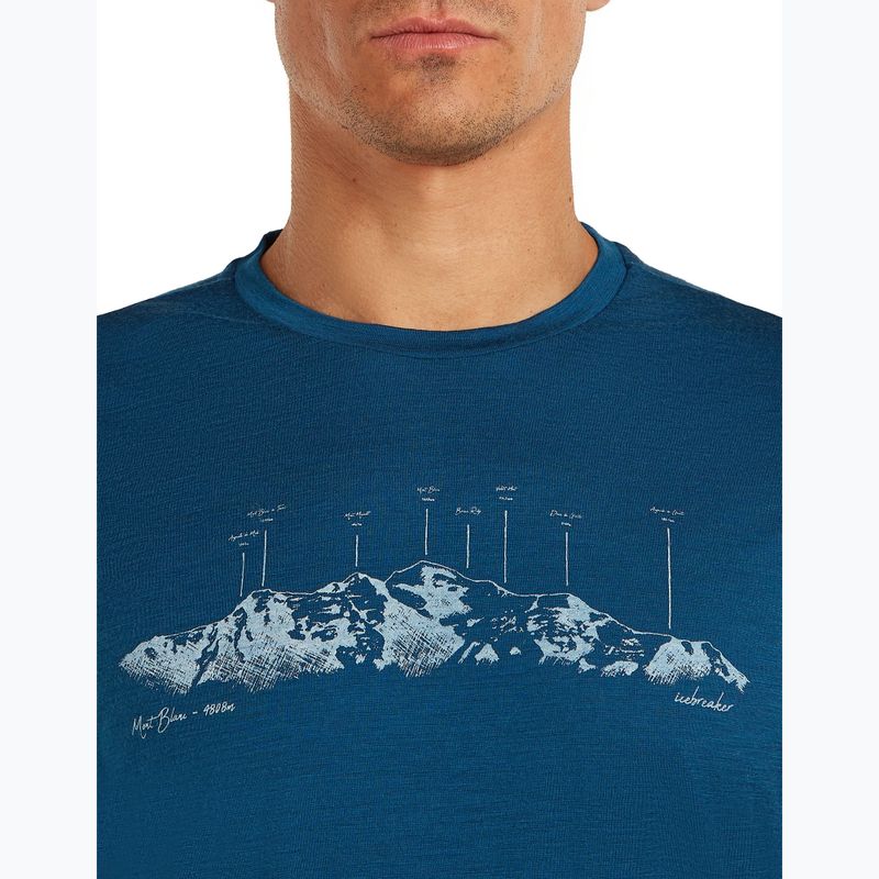 Herren T-Shirt icebreaker Merino 150 Tech Lite The Peaks atlantis 5