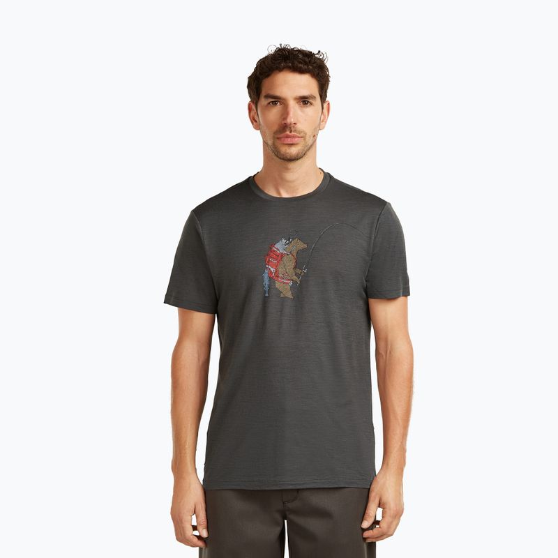 Herren T-Shirt icebreaker Merino 150 Tech Lite Bear Catch Tee obsidian
