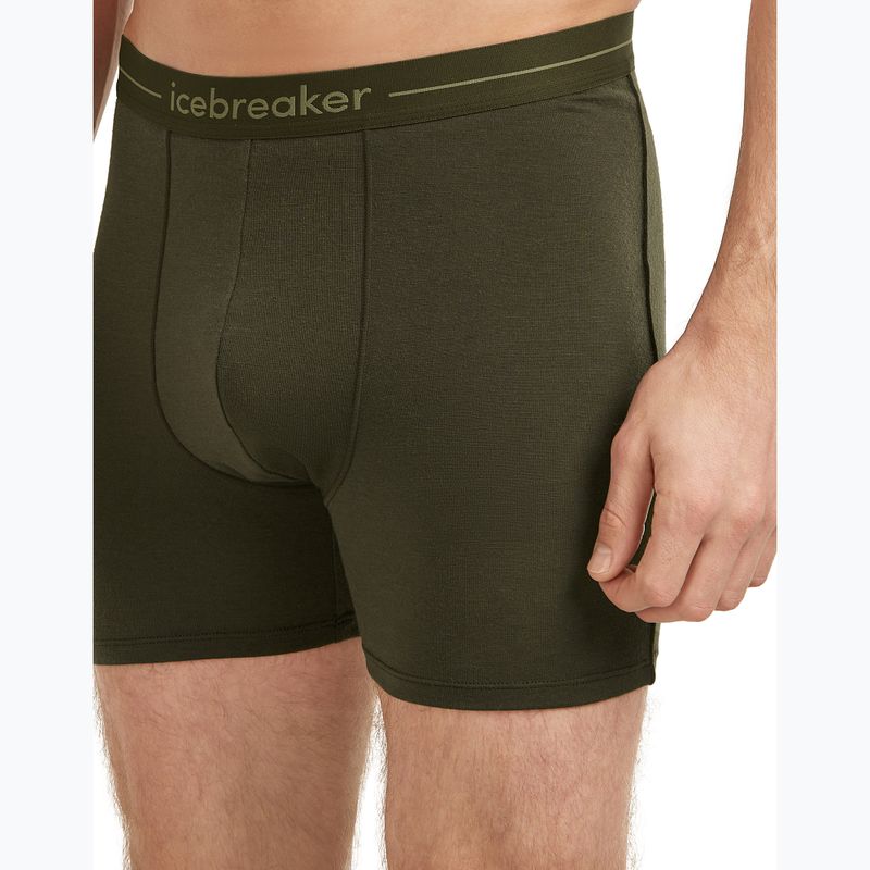 Thermoaktive Herren-Boxershorts icebreaker Anatomica dark loden 5
