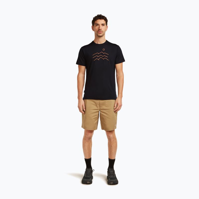 Herren T-Shirt icebreaker Merino 125 Cool-Lite Sphere Tee Across The Peaks black 2