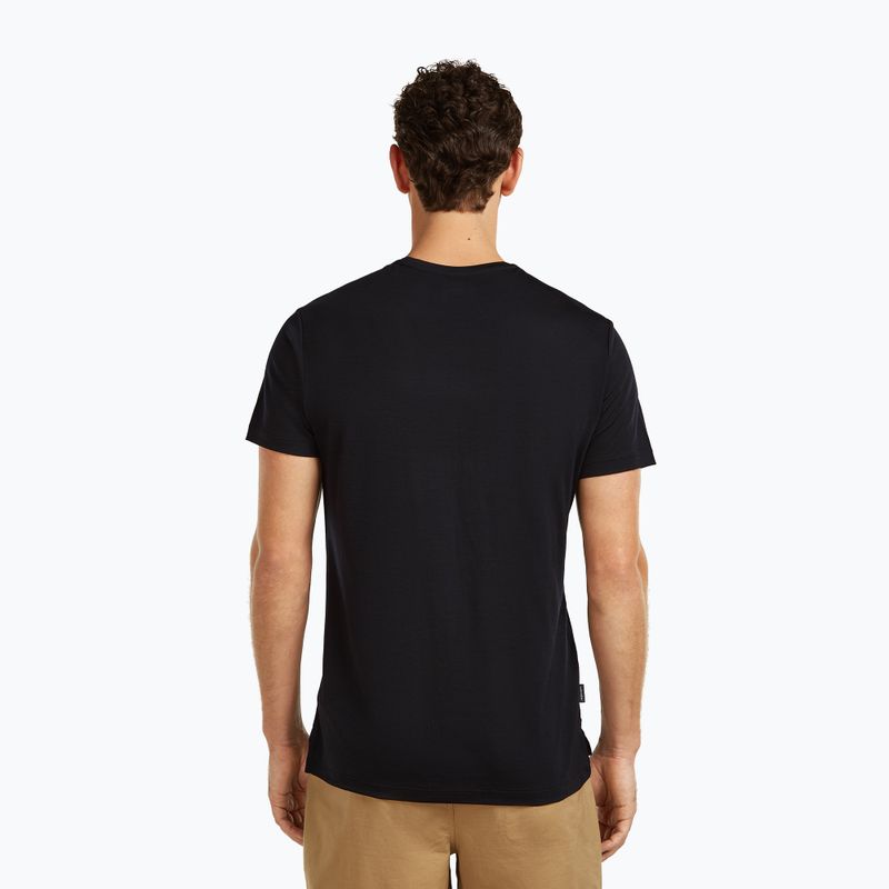 Herren T-Shirt icebreaker Merino 125 Cool-Lite Sphere Tee Across The Peaks black 3