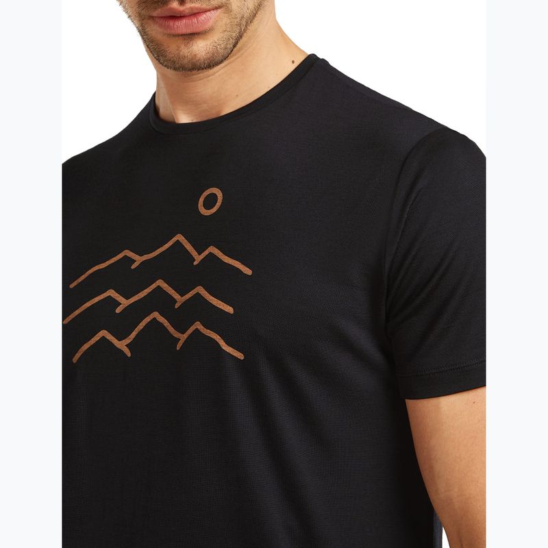 Herren T-Shirt icebreaker Merino 125 Cool-Lite Sphere Tee Across The Peaks black 5