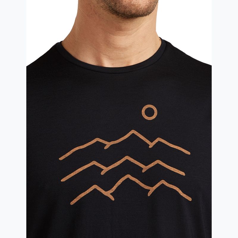 Herren T-Shirt icebreaker Merino 125 Cool-Lite Sphere Tee Across The Peaks black 6