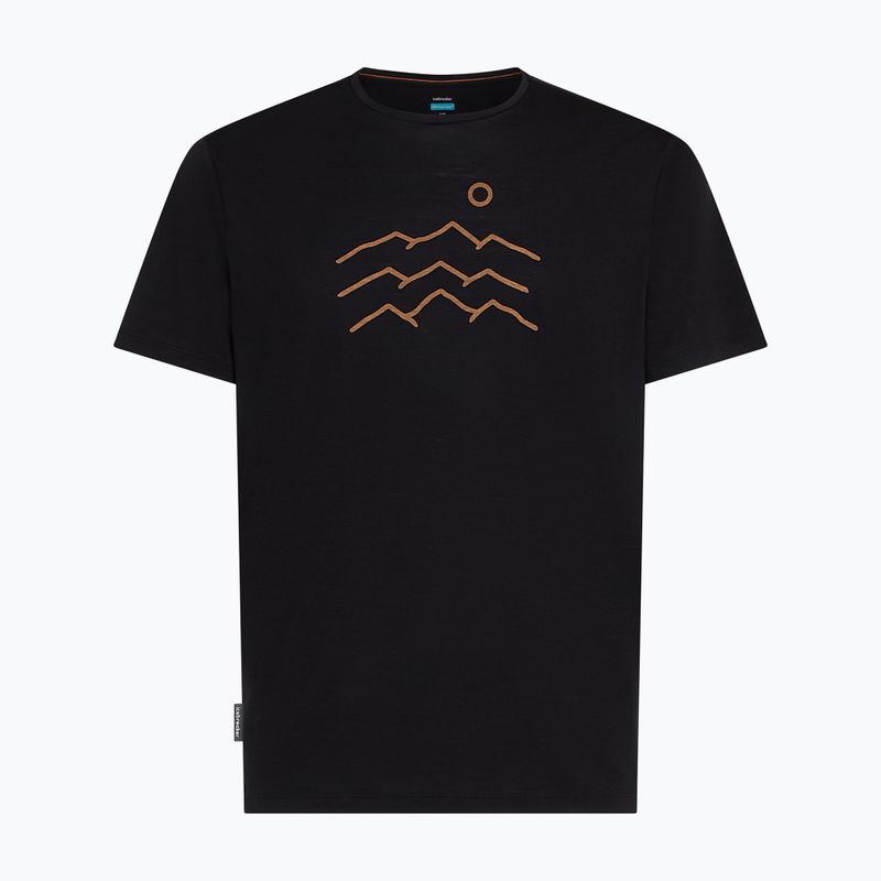 Herren T-Shirt icebreaker Merino 125 Cool-Lite Sphere Tee Across The Peaks black 7