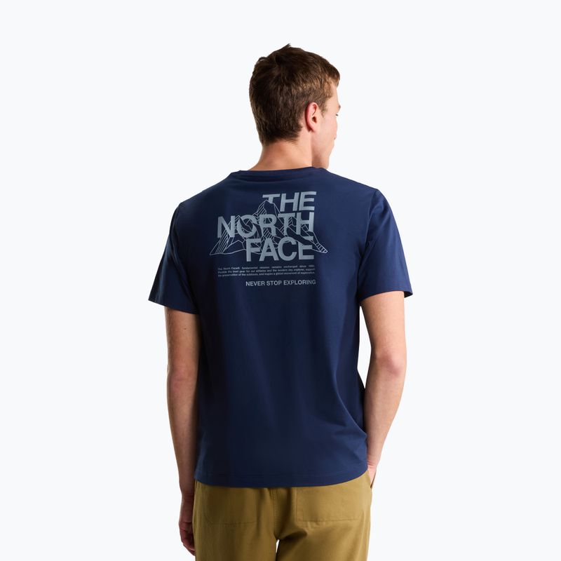 Herren-Trekking-T-Shirt The North Face Moutain Sketch Regular summit navy 3