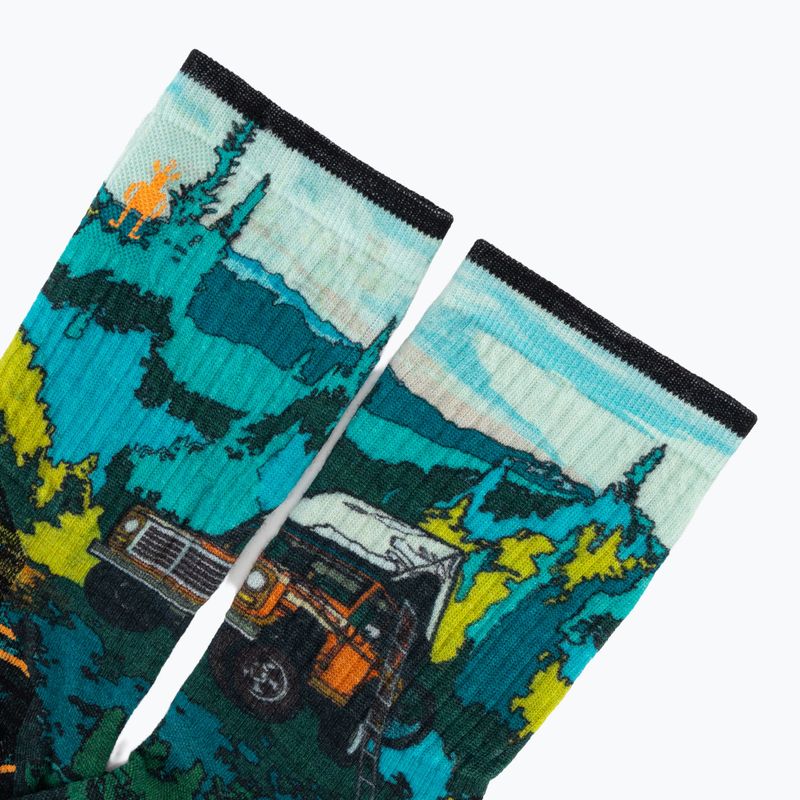 Socken Smartwool Hike Trail Trekker Print Crew winter moss 3