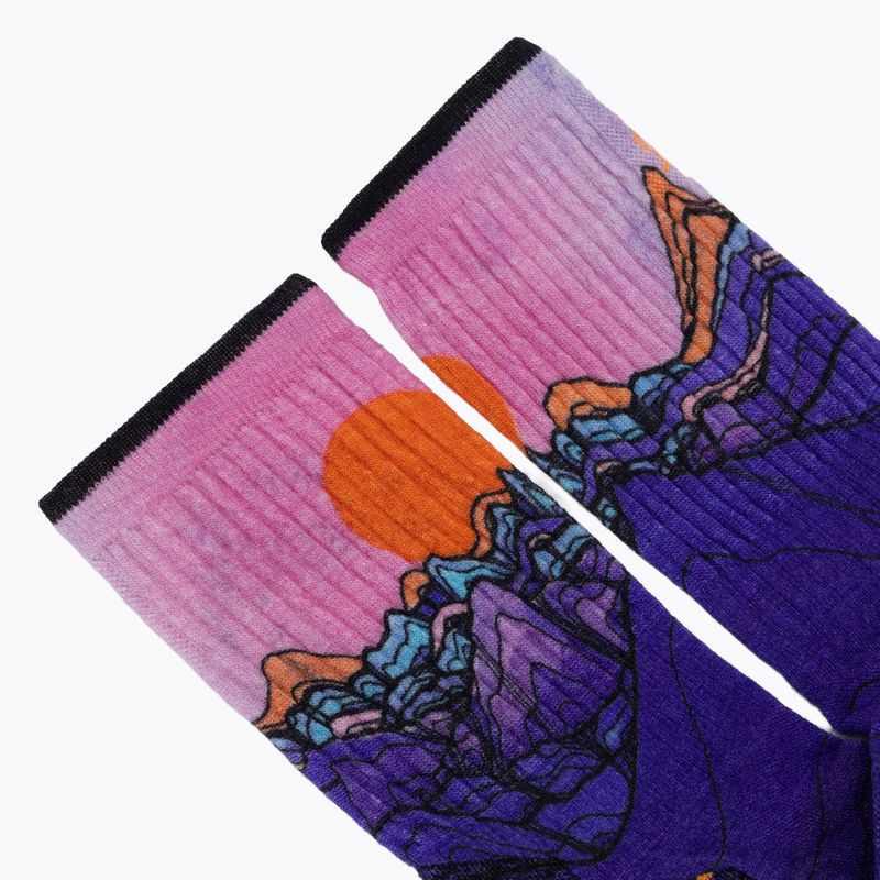 Damensocken Smartwool Hike Mountain Sunrise Print Crew deep navy 3