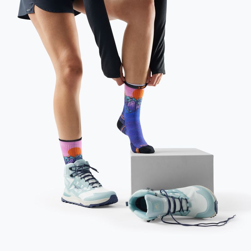 Damensocken Smartwool Hike Mountain Sunrise Print Crew deep navy 7