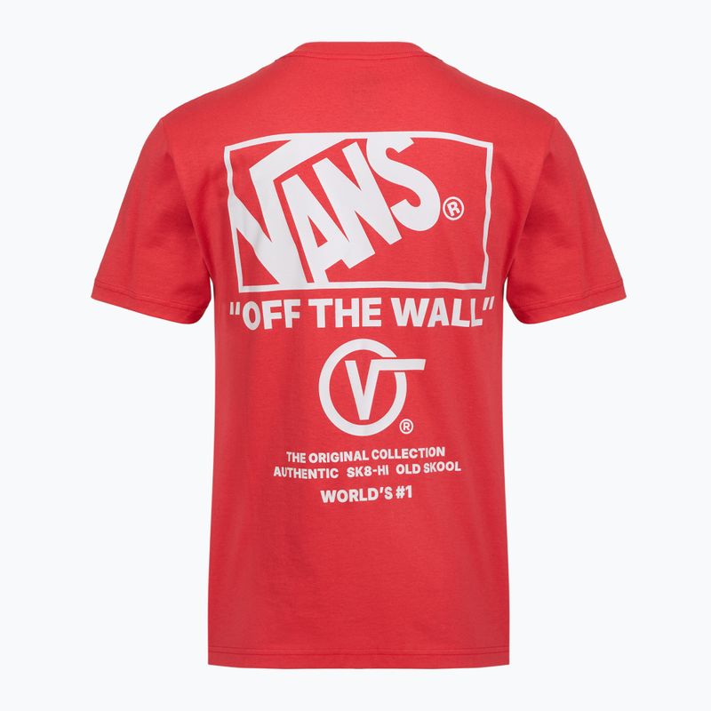 Herren T-Shirt Vans Stacked Hi Tee crimson haze 2