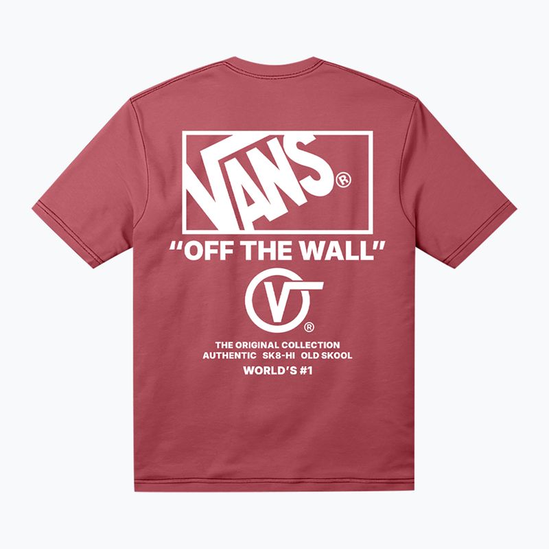 Herren T-Shirt Vans Stacked Hi Tee crimson haze 2