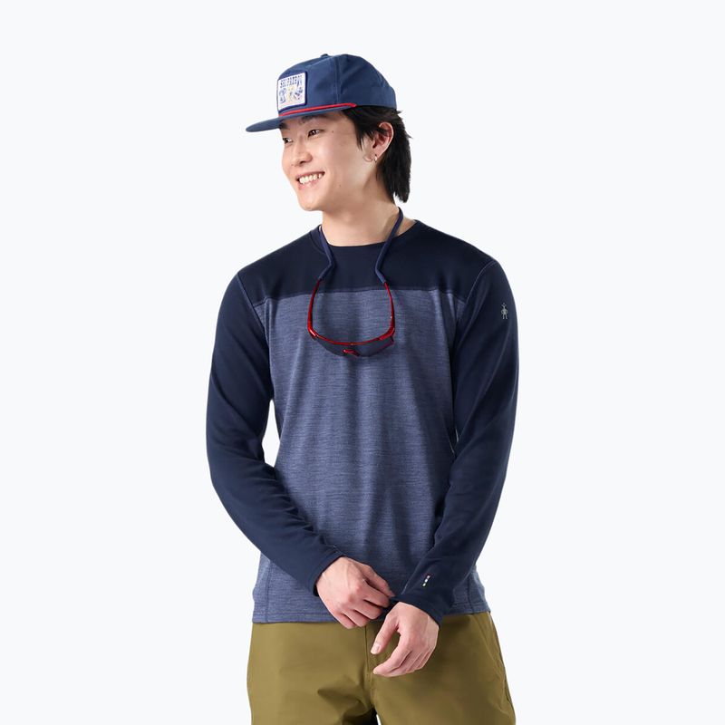 Herren Funktionsshirt langärmlig Smartwool Classic Thermal Merino Base Layer Colorblock Crew Boxed deep navy/nightfall