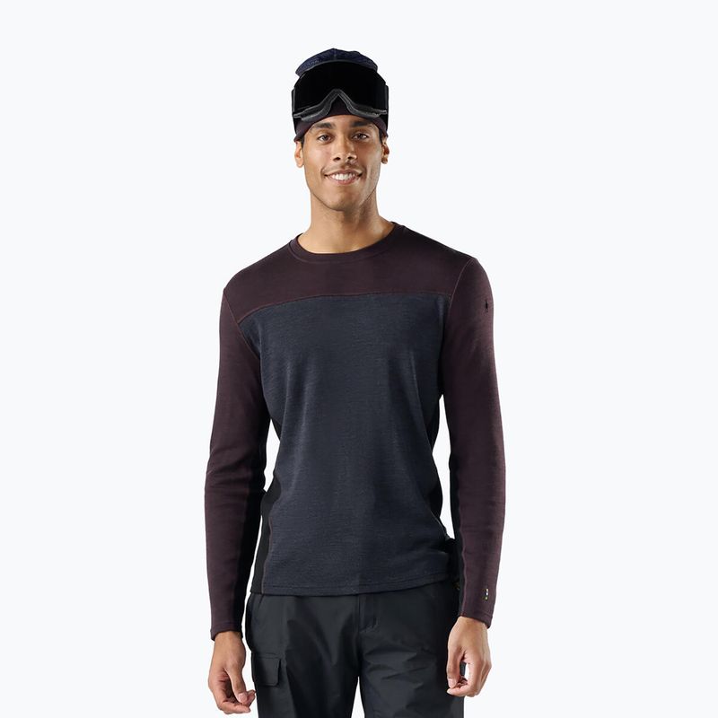 Herren Funktionsshirt langärmlig Smartwool Classic Thermal Merino Base Layer Colorblock Crew Boxed mink/charcoal
