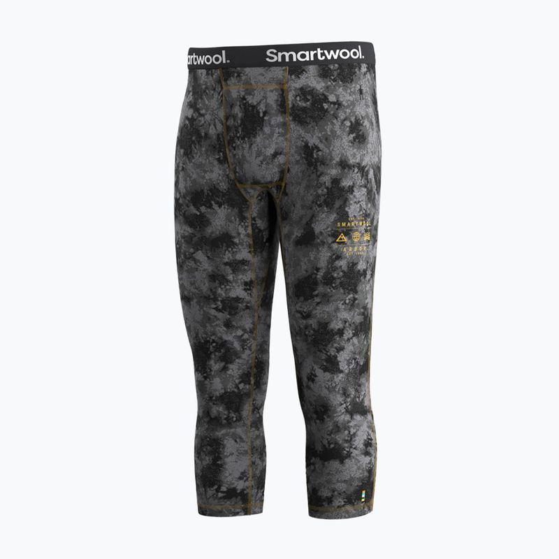 Herren Thermohose Smartwool Classic Thermal Merino Base Layer 3/4 Bottom Boxed black tie dye/hny gold 4