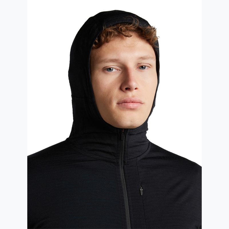Herren-Trekkingsweatshirt Icebreaker Merino 200 Realfleece Descender Half Zip Hoodie black 6