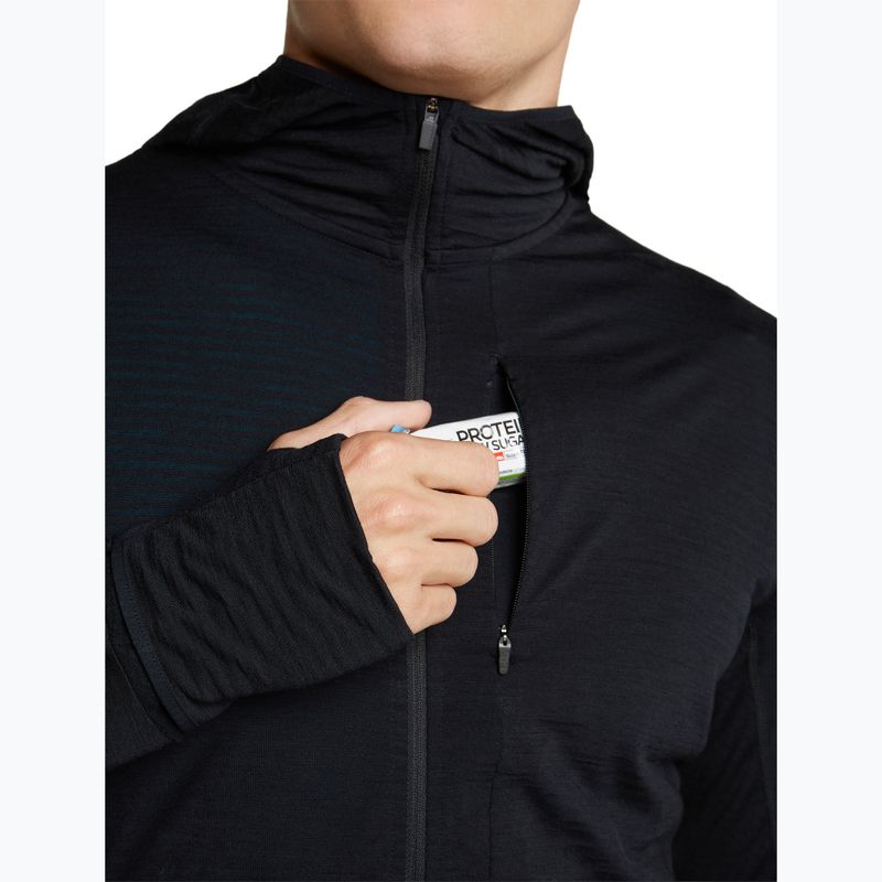 Herren-Trekkingsweatshirt Icebreaker Merino 200 Realfleece Descender Half Zip Hoodie black 7