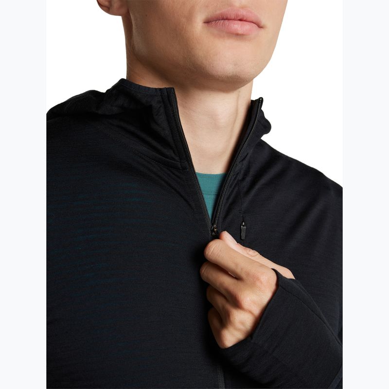 Herren-Trekkingsweatshirt Icebreaker Merino 200 Realfleece Descender Half Zip Hoodie black 8