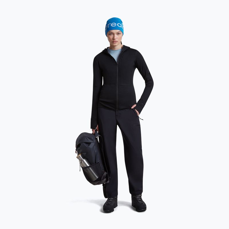 Damen-Trekkingsweatshirt Icebreaker Merino 200 Realfleece Descender Half Zip Hoodie black 2