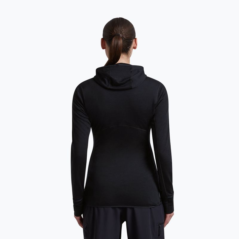 Damen-Trekkingsweatshirt Icebreaker Merino 200 Realfleece Descender Half Zip Hoodie black 3