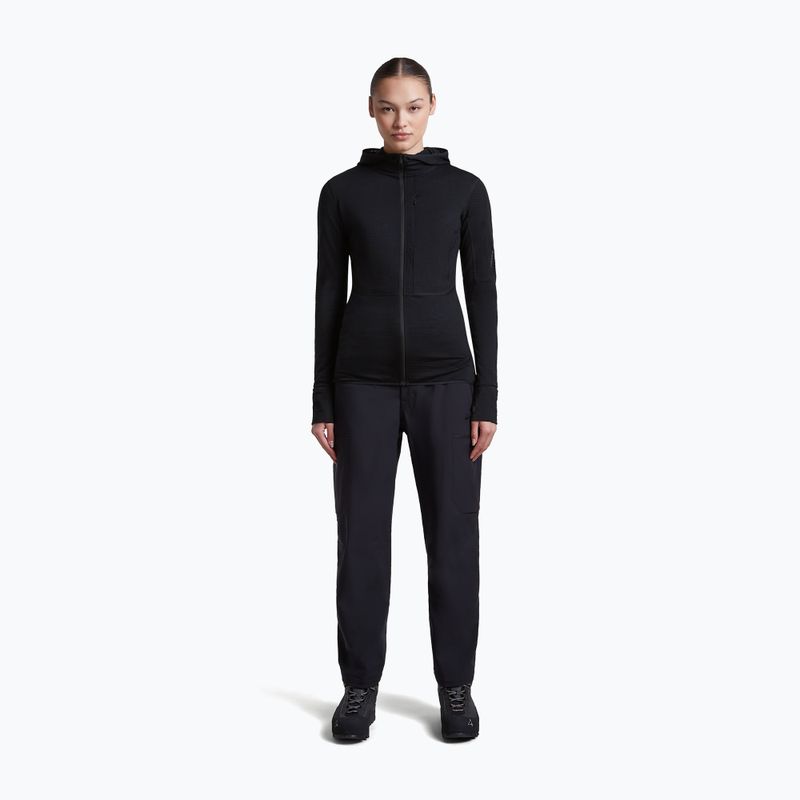 Damen-Trekkingsweatshirt Icebreaker Merino 200 Realfleece Descender Half Zip Hoodie black 4