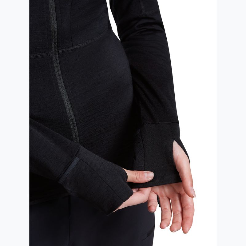 Damen-Trekkingsweatshirt Icebreaker Merino 200 Realfleece Descender Half Zip Hoodie black 8