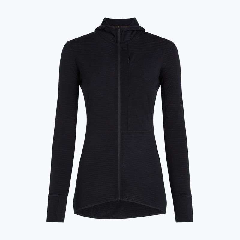 Damen-Trekkingsweatshirt Icebreaker Merino 200 Realfleece Descender Half Zip Hoodie black 9