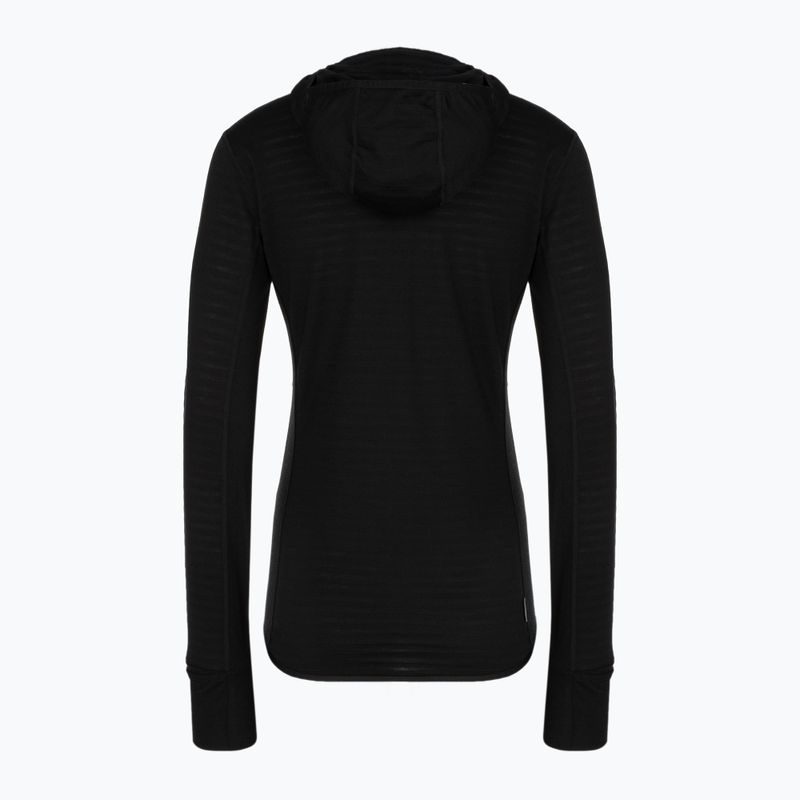 Damen-Trekkingsweatshirt Icebreaker Merino 300 Realfleece Descender Zip Hoodie black 2