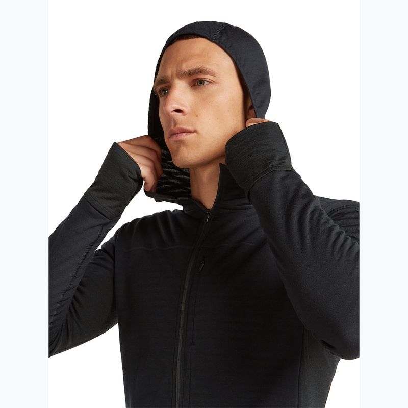 Herren-Trekkingsweatshirt Icebreaker Merino 300 Realfleece Descender Zip Hoodie black 6