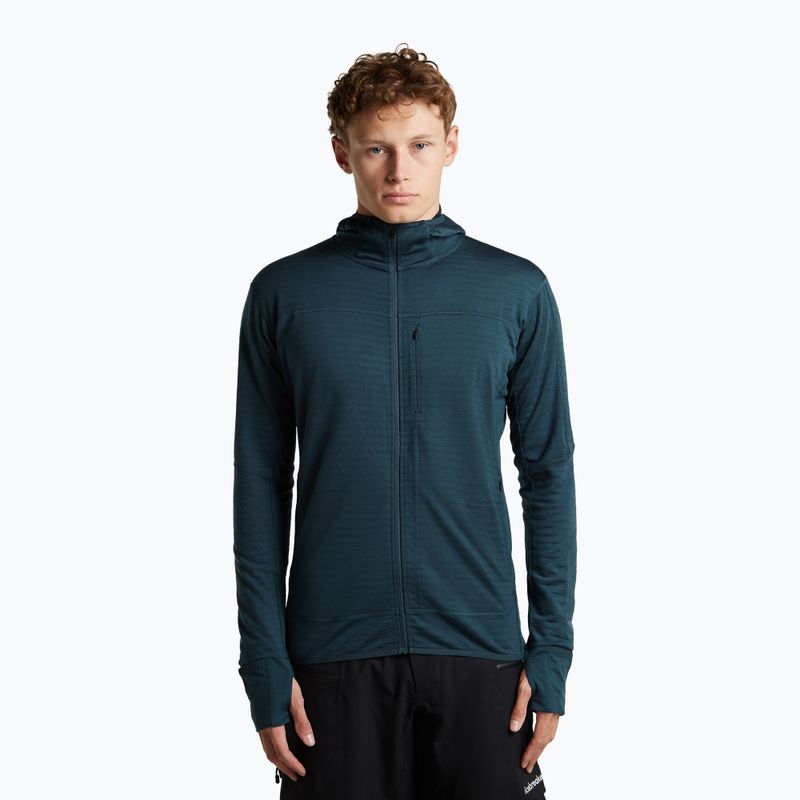 Herren-Trekkingsweatshirt Icebreaker Merino 300 Realfleece Descender Zip Hoodie abyss