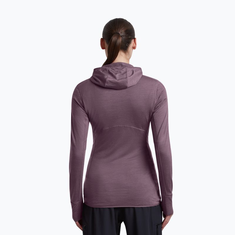 Damen-Trekkingsweatshirt Icebreaker Merino 200 Realfleece Descender Half Zip Hoodie grey plum 3