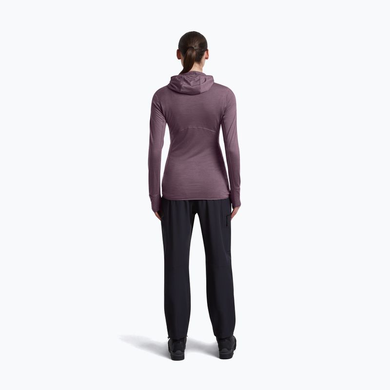 Damen-Trekkingsweatshirt Icebreaker Merino 200 Realfleece Descender Half Zip Hoodie grey plum 5