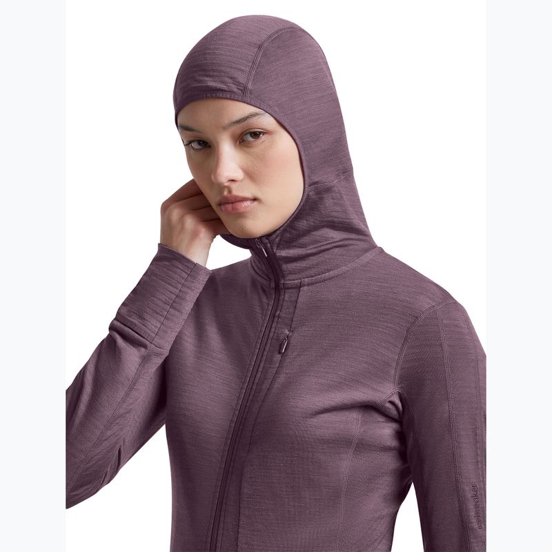 Damen-Trekkingsweatshirt Icebreaker Merino 200 Realfleece Descender Half Zip Hoodie grey plum 6