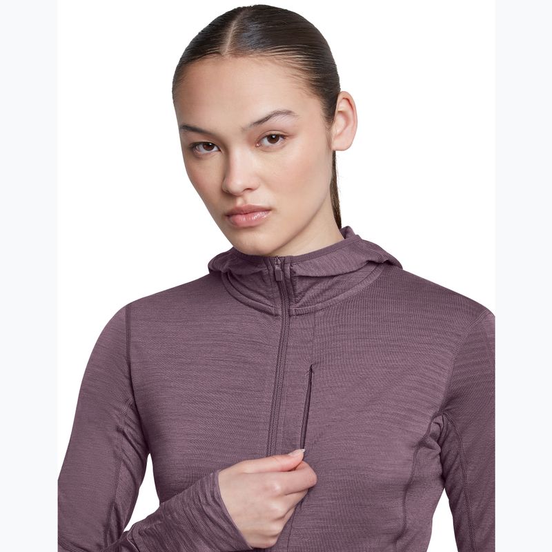 Damen-Trekkingsweatshirt Icebreaker Merino 200 Realfleece Descender Half Zip Hoodie grey plum 7
